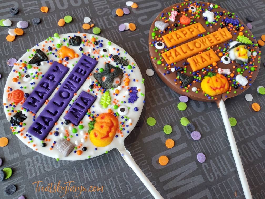 Personalized Halloween Chocolate Lollipop: Custom Halloween Treats