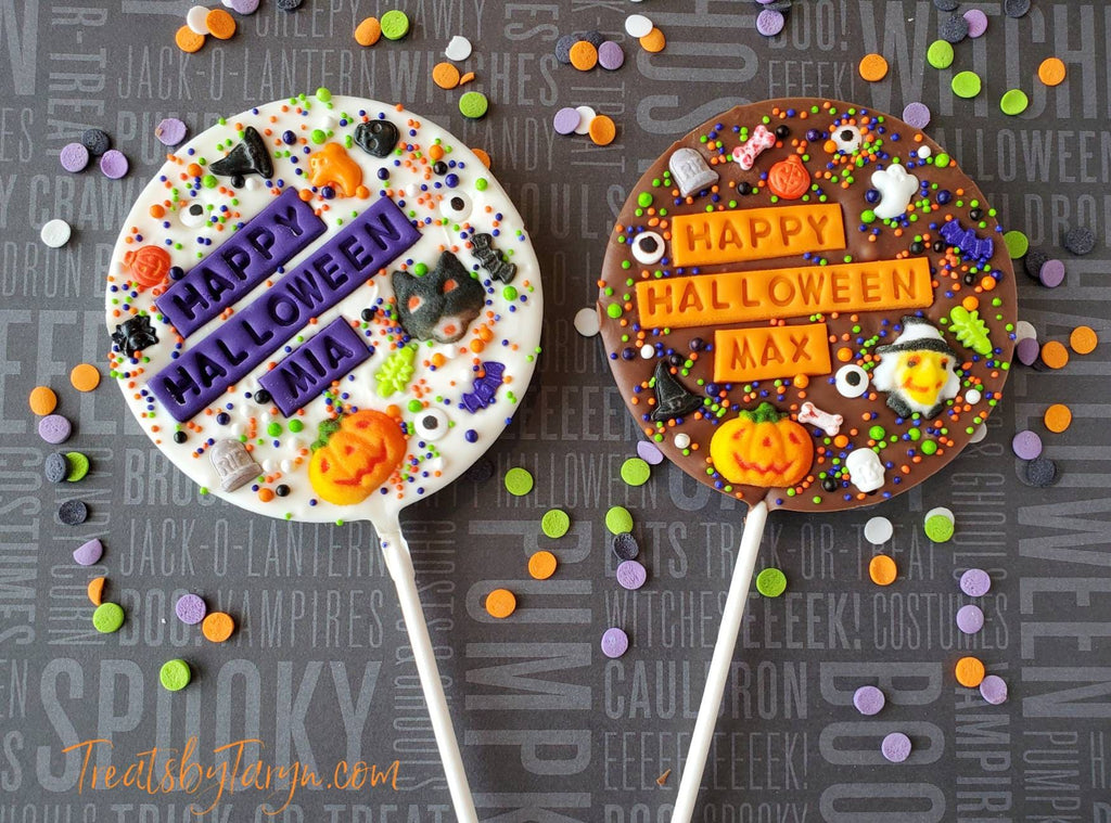 Personalized Halloween Chocolate Lollipop: Custom Halloween Treats